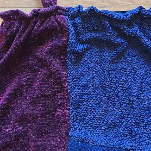 MICHAEL Michael Kors, Color-block Multi-Textured Top, Navy & Maroon, EUC, S - Picture 6 of 14